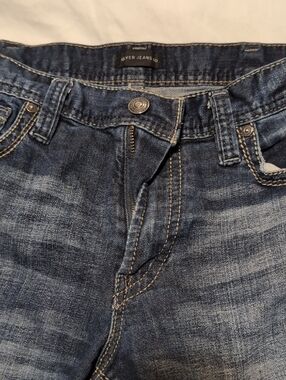 Silver Jeans Men’s Dark Blue Washed Gordie Fit Jeans 34x34